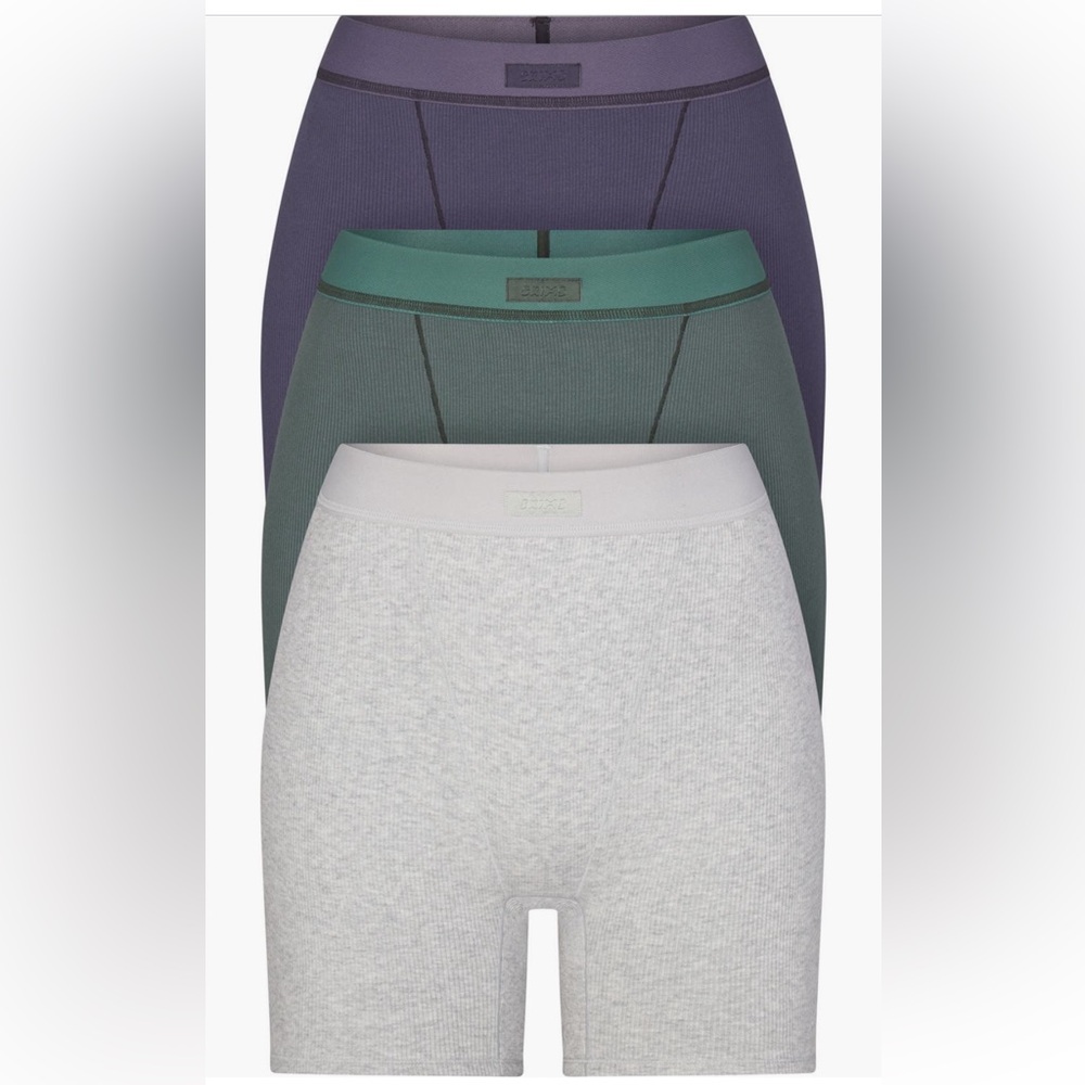 SKIMS 3pk Cotton Rib Boxers